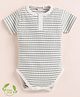 Cot & Candy Organic Cotton Half Sleeves Striped Onesie - Dewkist