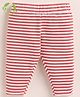 Cot & Candy Organic Cotton Striped Leggings - Berry Red