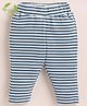 Cot & Candy Organic Cotton Striped Leggings - Teal Blue