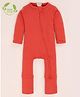 Cot & Candy Organic Cotton Full Sleeves Solid Onesie - Berry Red