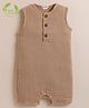 Cot & Candy Organic Cotton Sleeveless Solid Romper - Latte