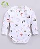 Cot & Candy Organic Cotton Full Sleeves Vehicles & Animals Printed Onesie - White