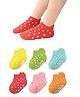 MOMISY  Pair of 6 Anti Skid Polka Dots Printed Ankle Socks - Multicolor