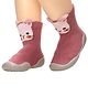 MOMISY Cotton Baby Bunny Designed Anti Skid Sock Shoes - Pink