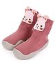 MOMISY Animal Face Detailed Soled Shoe Socks - Pink