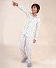 Kiddopanti Cotton Knit Smilies Printed Coordinating Night Suit Set - White