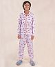 Kiddopanti Cotton Knit Full Sleeves Moon & Koala Printed Coordinating Night Suit - Mauve