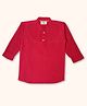Peekaaboo Kids Pure Cotton Full Sleeves Solid Pintucks Detailed Shirt - Red