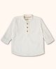 Peekaaboo Kids Pure Cotton Full Sleeves Solid Pintucks Detailed Shirt - White