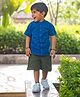 Peekaaboo Kids Pure Cotton Half Sleeves Solid Shirt & Shorts Set - Blue