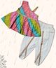Peekaaboo Kids Pure Cotton Sleeveless Bandhani Printed & Colour Blocked Kurta & Dhoti Set - Multi Colour