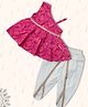 Peekaaboo Kids Pure Cotton Sleeveless Floral Printed & Lace Embellished Kurta & Dhoti Set - Pink