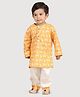Polka Tots Cotton Woven Full Sleeves Animals Printed Coordinating Night Suit Set - Yellow