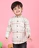 Polka Tots Cotton Full Sleeves Checked Shirt - Beige