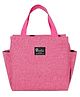 House of Quirk Nylon Insulated Reusable Lunch Bag Tote Bag For Three-Layer Thick Fabric Lunch Bag For School Picnic Office Outdoor Gym - Rose Red