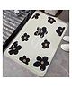 House of Quirk Absorbent Quick Dry Bath Mat - Upgrade Your Bathroom with Thin Bathroom Rugs Fit Under Door - Non Slip, Flat, Fast Drying, Washable (Yourself Black Flower)