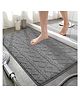 House of Quirk Anti-Slip Microfiber Bathroom Rug mat, Thick & Soft Absorbent Non-Slip Fluffy Bath Mat, Machine Washable and Dryable, Suitable for Bath, Kitchen (Grey)