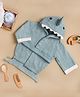 Kicks & Crawl Shark Doo Doo Bathrobe - Sea Green & White