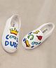 IMAGINO Cool Dude Text Hand Painted Slip On Shoes - White