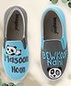 IMAGINO Panda Hand Painted Slip On Shoes - Blue & Grey