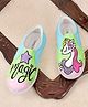 IMAGINO Magic Text & Unicorn Hand Painted Slip On Shoes  - Green & Blue