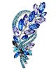 SYGA Brooch Pin Fashion Crystal Rhinestone Jewellery Pin Vintage Clothing Accessories Decoration Elegant Suit Corsage, Coat Pin, Brooches For Women S222 - Blue