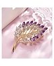 SYGA Brooch Pin Fashion Crystal Rhinestone Jewellery Pin Vintage Clothing Accessories Decoration Creative Leaf Corsage Brooches S224 - Purple