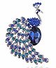 SYGA Brooch Pin Fashion Crystal Rhinestone Jewellery Pin Vintage Clothing Accessories Decoration Retro Crystal Peacock Brooches For Women S236- Blue