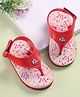 Babyoye Velcro Closure Flip Flops with Butterfly Print - Red