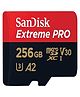 SanDisk microSD Memory Card  256GB  V30 Extreme Pro UHS-I  for 4K Video on Smartphones, Action Cams & Drones  (Red Black