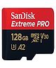 SanDisk microSD Memory Card 128GB  V30 Extreme Pro UHS-I for 4K Video on Smartphones, Action Cams & Drones (Red Black)