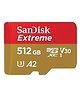 SanDisk microSD Memory Card 512GB V30 Extreme UHS-I for 4K Video on Smartphones, Action Cams & Drones (Red Brown)