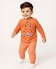 Babyhug Disney Single Jersey Knit Full Sleeves Night Suit with Tigger Graphic - Orange