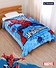 PineKids Marvel Single Ply Fleece Blanket in Spiderman Print - Blue