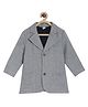 MINI KLUB Full Sleeves Pockets Detailed Solid Long Coat - Grey