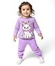 Babyhug Disney Single Jersey Knit Full Sleeves Night Suit with Marie Graphics - Lavender