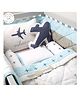 Masilo Organic Cotton 6 Piece Cot Bedding Set For Baby's/kids Nursery right amount of comfort and playfulness ,0 to 3 Years - Airplane - Blue