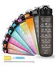 SOLARA Water Bottle 1 Litre with Motivational Time Marker, Leakproof Durable BPA Free Non-Toxic Water Bottle for Office, Gym, Detoxing eBook included, Black Knight