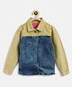 Tales & Stories Denim Woven Full Sleeves Color Block Washed Jacket - Light Blue