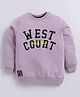 giniekids Full Sleeves West Court Text Printed Winter Tee - Lavender
