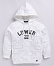 giniekids Cotton Full Sleeves Lower 22 Text Printed Hooded Winter Tee - Off White