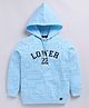 giniekids Cotton Full Sleeves Lower 22 Text Printed Hooded Winter Tee - Ice Blue