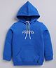 giniekids Cotton Full Sleeves Stay Original Forever Text Printed Hooded Winter Tee - Royal Blue