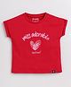 giniekids Cotton Half Sleeves Miss Adorable Printed Top - Red