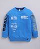 giniekids Cotton Full Sleeves Text Printed Winter Tee - French Blue