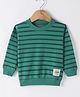 Doreme Terry Knit Full Sleeves Sweatshirt with Stripes - Mint Green