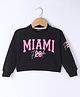 Doreme Terry Knitted Full Sleeves Sweatshirt With Text Print - Black