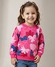 Doreme Terry Knit Full Sleeves Sweatshirt Floral Print -Dark Pink