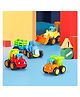 VGRASSP 4 Pcs Set Of Farm And Construction Toy Vehicles - The Friction Powered Automobiles Toy Set Includes - Tractor, Bulldozer, Cement Mixer Truck, Dumper - Color As Per Stock