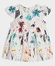 Mi Arcus 100% Cotton Half Sleeves Floral Printed & Bow Detailed Dress - Multi Colour